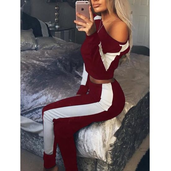 Jogging bordeaux femme deals