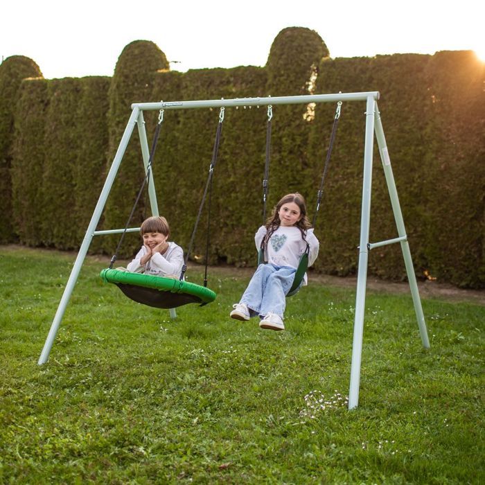 Balançoire Enfants - HyperMotion - Double - Hauteur Réglable - Charge Balançoire Enfants - HyperMotion - Double - Hauteur Réglable - Charge