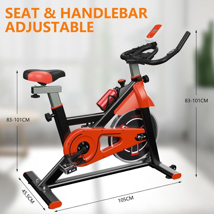 Vélo D'appartement Pliable Dskeuzeew – Résistance Magnétique 8 Niveaux, écran LCD, Capteur Cardio, Siège Large, Support IPad, Charge Max 120 Kg