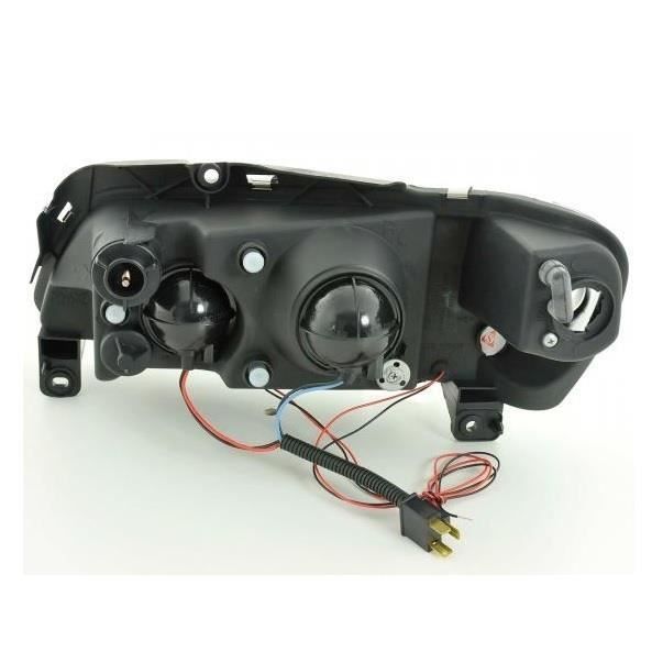 2 FEUX PHARE AVANT ANGEL EYES LED NOIR POUR PEUGEOT 306 PHASE 1 1993 A 07/1997