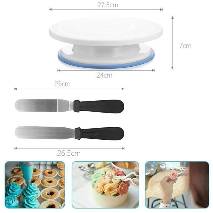 Kit Pâtisserie 42 Pièces LERANXIN – Plateau Tournant 360° Pour Décorer Vos Gâteaux Facilement !