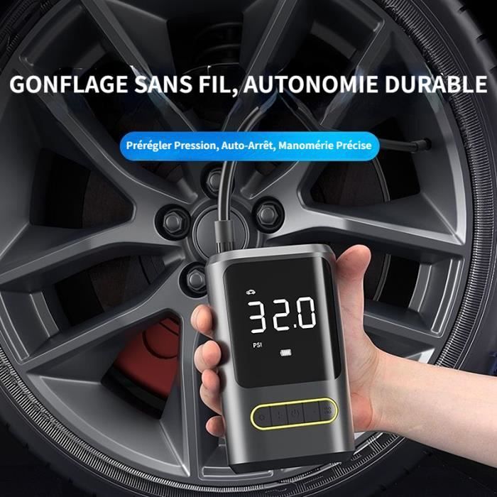 MAGICFOX Compresseur d'Air Portable Gonfleur pneus Voiture Rechargeable Sans  Fil multifonctionnel avec Ecran LCD / Éclairage LED - Cdiscount Auto