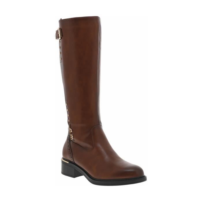 Bottes Femme Les Petites Bombes Zip Caramel Blanc Talon