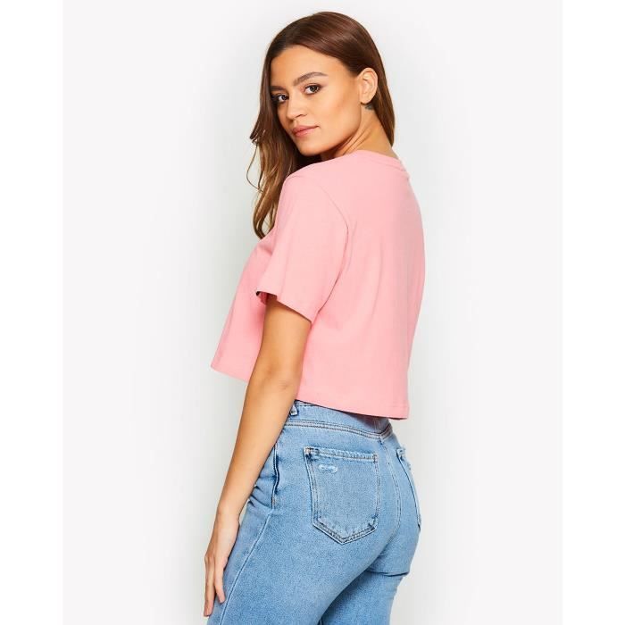 T shirt Femme Ellesse Crop Top avec logo Manches courtes