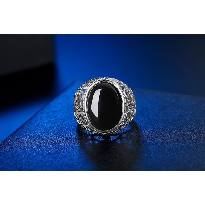 Bague homme onyx 2025 noir