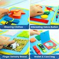 Planche d'activités pour tout-petits, jouet éducatif sensoriel Montessori, apprentissage précoce--Navy blue-2