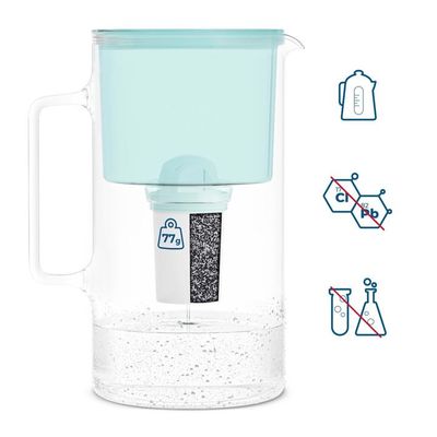 Carafe Filtrante Verre 3L Wessper - Filtre à Eau Avec LED BPA Free Pour Eau Pure Au Quotidien