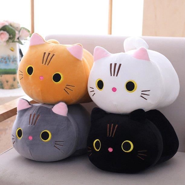 Chat noir en peluche jouets chat animaux en peluche oreillers