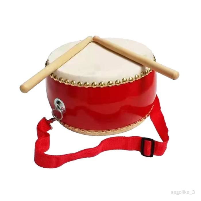 Tambour de taille pour enfants, tambourin à main danse folklorique  chinoise, instrument avec baguettes de tambour de taille ronde