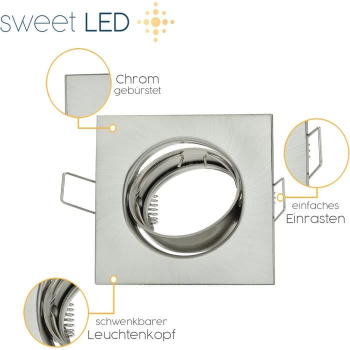 Spot LED Extérieur Encastrable Carré Pour Ampoule GU10  Pack De 10 Silumen 97461125