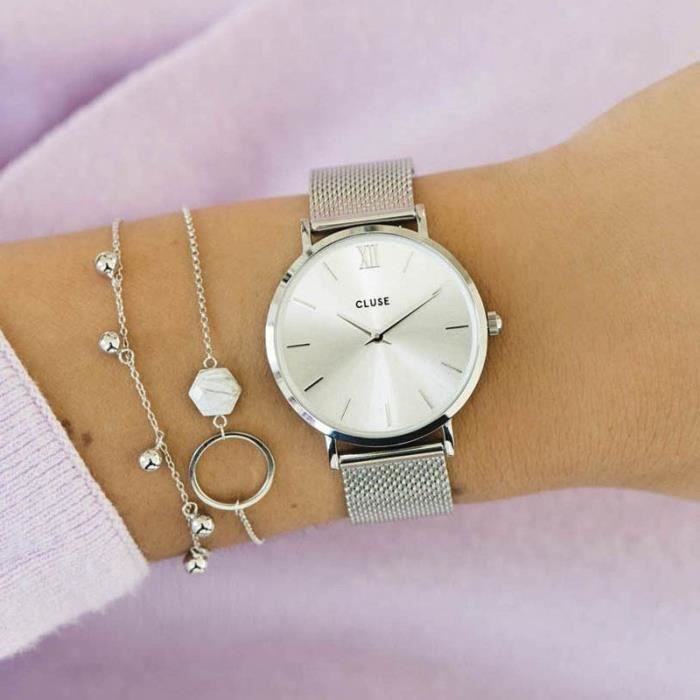 Montre cluse minuit 2025 argent