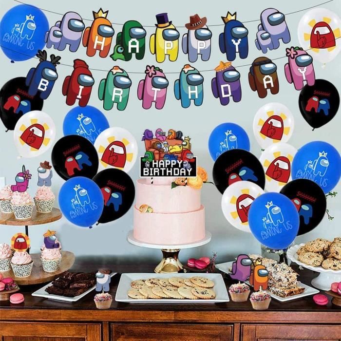 Among Us Décorations de Fête d'anniversaire Set Among us Fournitures de