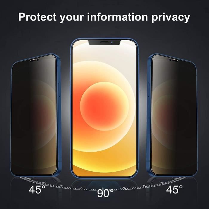 2 Protections D'Écran En Verre Trempé 9H Pour IPhone 12 Pro Max 6.7" - Couverture Complète, Anti-Rayures Et Sans Bulles