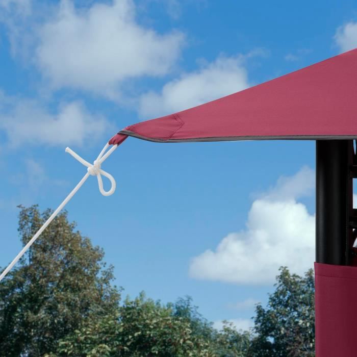 Tonnelle de jardin Topas 3x4 m rouge Tente de réception avec toile  hydrofuge Pavillon pergola 2,60 m Mobilier extérieur - Cdiscount Jardin
