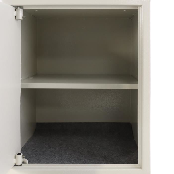 Coffre Fort Hotel Coffre-fort Mural Verrouillable - 31x20x20 Cm - Serrure à Double Panneton, 2 Clés - En Acier, Blanc - Pour Maison, Bureau Coffre-fort Bureau Hôtel