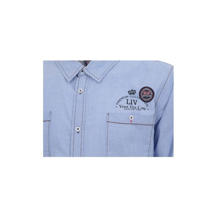 Chemise en jean à manches longues et double poche pour
