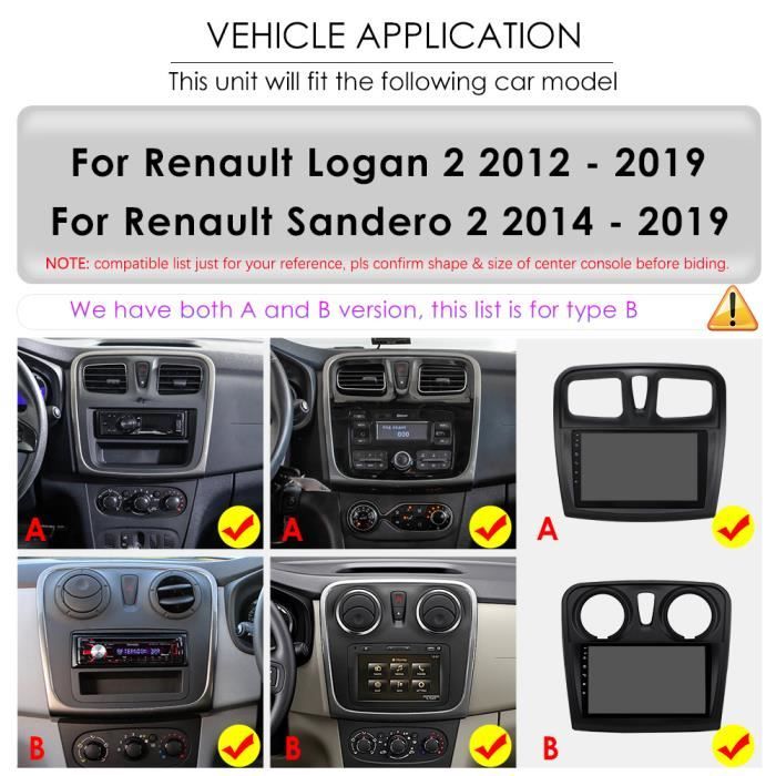 2G+32G Autoradio Android 2 Din pour Renault Logan 2 Sandero 2 2012-2019  lecteur vidéo multimédia de voiture Navi 9 Carplay WIFI RDS - Cdiscount  Auto
