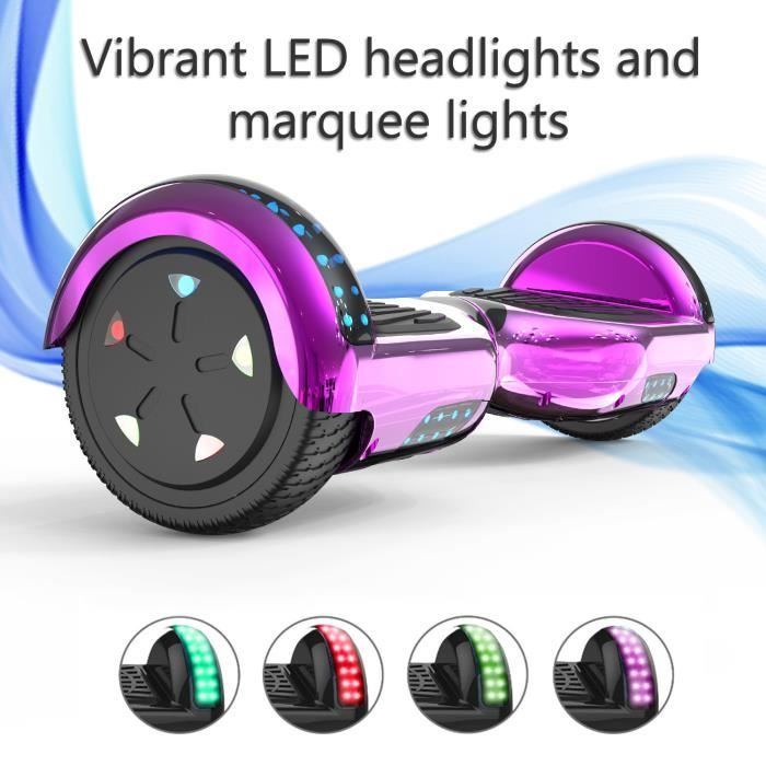 Hoverboard 6,5 Pouces Pour Enfant Et Ados Bluetooth LED Moteur Puissant  Overboard Electrique Hover Board Rose Chromé - Cdiscount Sport