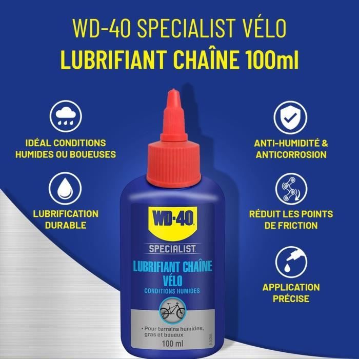 WD-40 SPECIALIST VELO Lubrifiant Chaîne Conditions Humides en burette - 100  ml - Cdiscount Auto