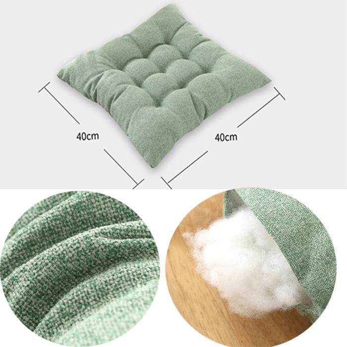 Lot De 4 Coussins De Chaise 40x40 Cm - Rembourrage Coton Perlé, Bords Antidérapants, Couleur Bordeaux