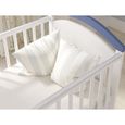 Lit d'enfant,lit bebe bleu-blanc 120x60cm avec tiroir et barrière de sécurité-3