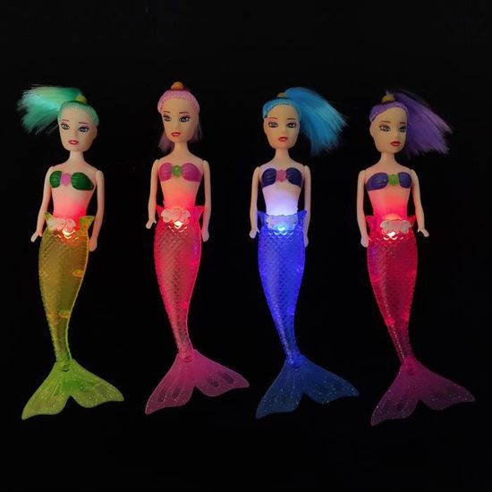 4pcs En Ciel Lumieres Sirene Poupee Modele Colore Affichage Lumiere Jouets De Bain 7 Cdiscount Jeux Jouets