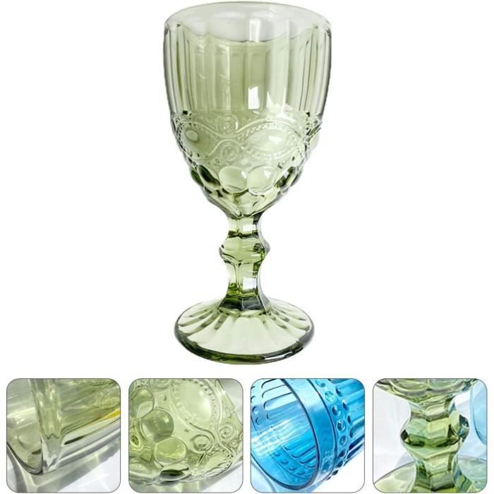 Lot De 6 Verres à Vin Colorés 330 Ml – Design Coupé Moderne, Parfaits Champagne, Cocktails, Martini, Aperol Spritz