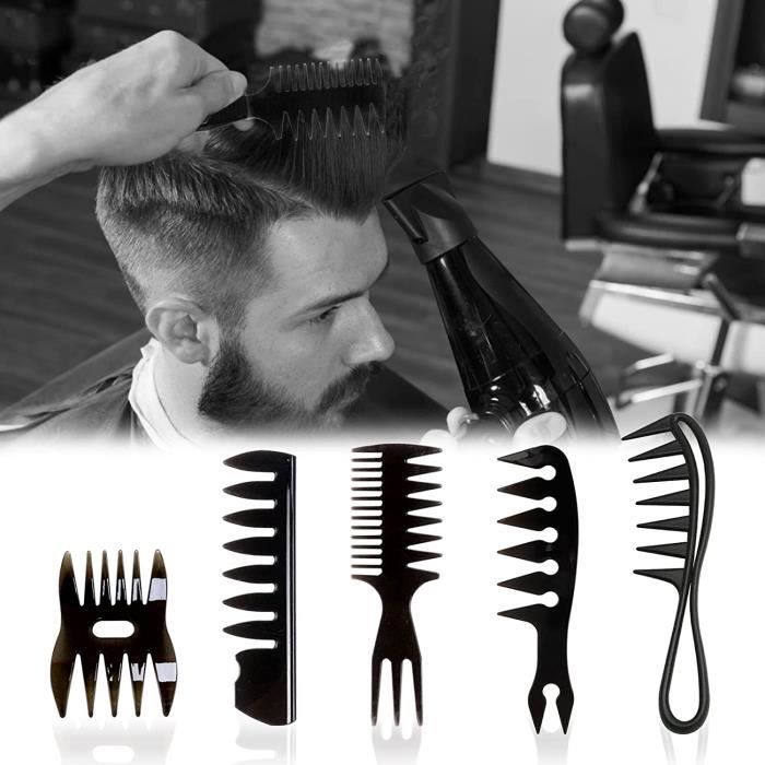 Peigne - Peignes Cheveux Homme Dents Larges Kit Hommes Grosse Dent Large  Antistatique Forme Huile Style - Cdiscount