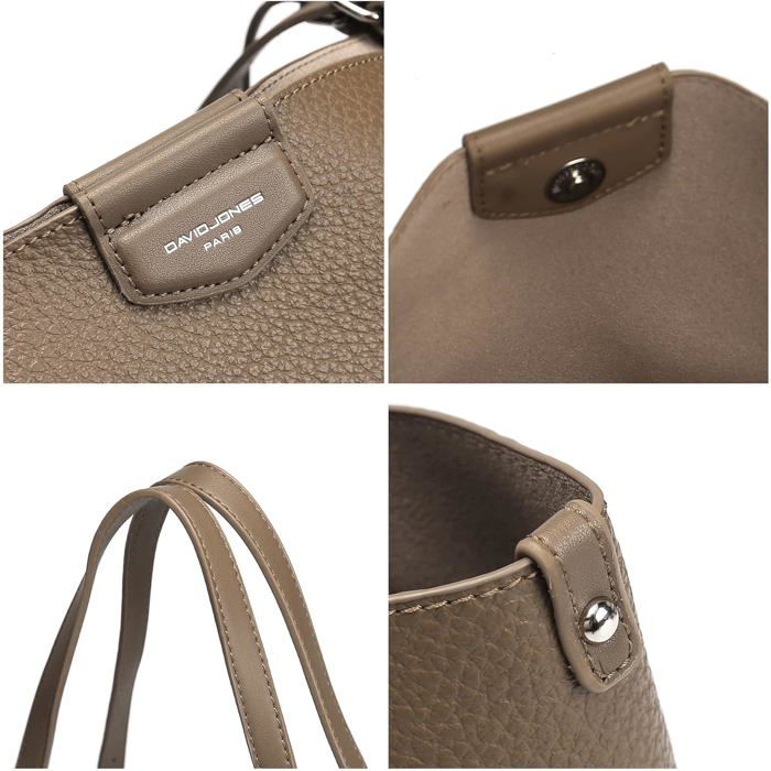 Sac Shopping Esprit Simili Cuir - Marron Taupe, Porté Main, Très Bon état Occasion