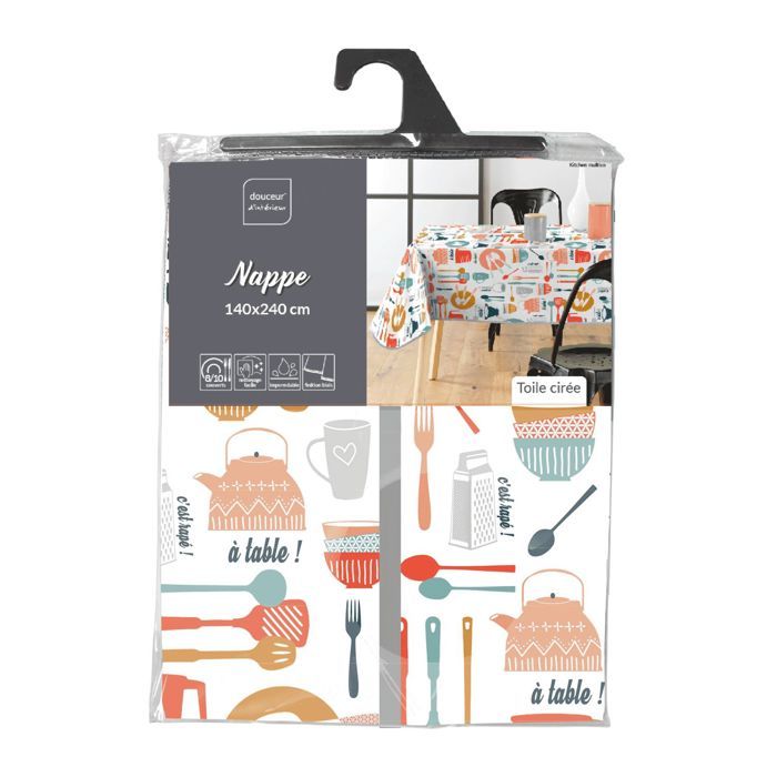 Nappe En Toile Cirée Rectangle 140x220 Cm - 8 Couverts - Multicolore - Neuf