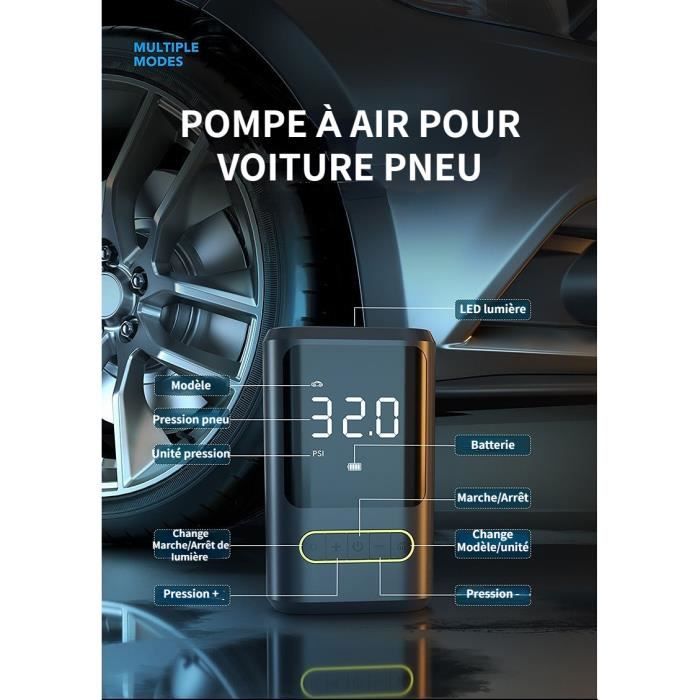 Compresseur Air Portatif Pompe à Air Électrique Gonfleur Pneu