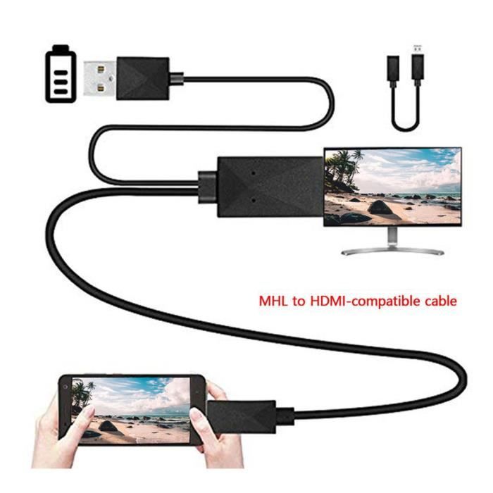 Adaptateur MHL Micro USB vers HDMI pour Smartphone sur TV, Transmission &  Conversion AV