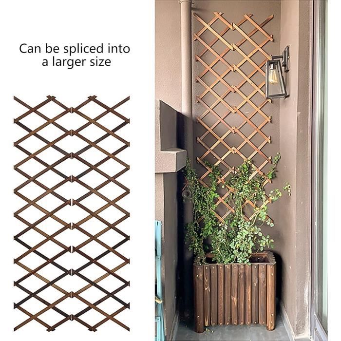 Treillage De Jardin Pliable En Bois 180x107cm - Support Plantes Grimpantes, Brise-Vue & Clôture Extensible Jusqu'à 200cm