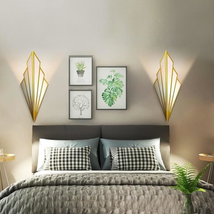 Lot De 3 Appliques Murales GRECA Style Grec - Verre Ambré Avec Frises