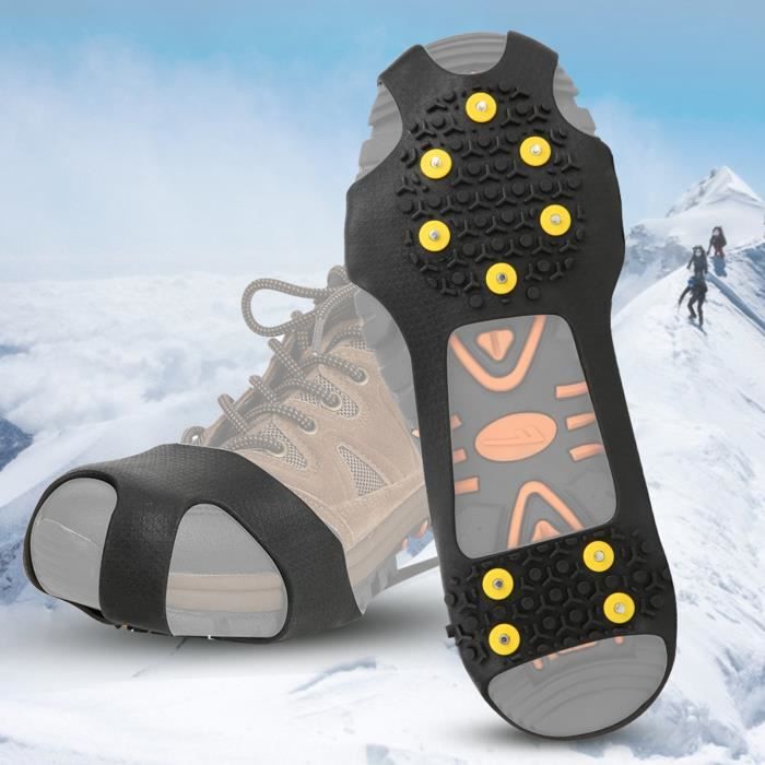 Couvre-chaussures de botte de neige d'hiver, crampons à 10 dents