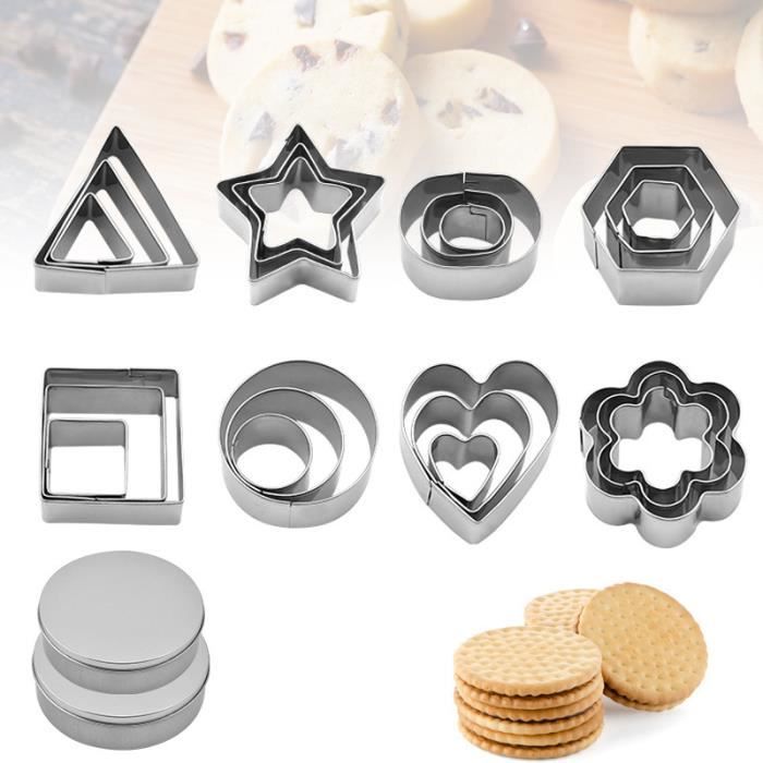 Moules à biscuits en acier inoxydable - Emporte-pièce rond Outils de cuisson  pour biscuits Ensemble de moules à biscuits - Style 2 - Cdiscount Maison