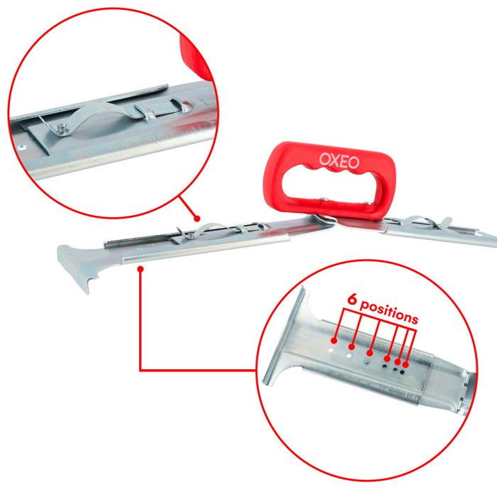 Lève Dalle 1 Main OXEO - Réglable 40 à 60cm - Poignée Ergonomique - Outil Pour Poser Et Lever Carrelage Jusqu'à 30kg