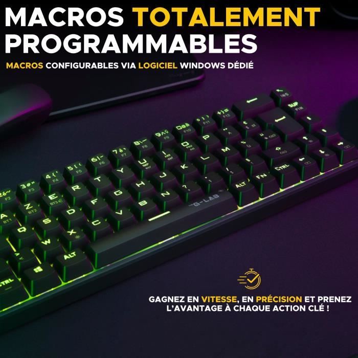 THE G-LAB KEYZ-TITANIUM CLAVIER GAMING SANS-FIL RETRO-ÉCLAIRAGE RGB