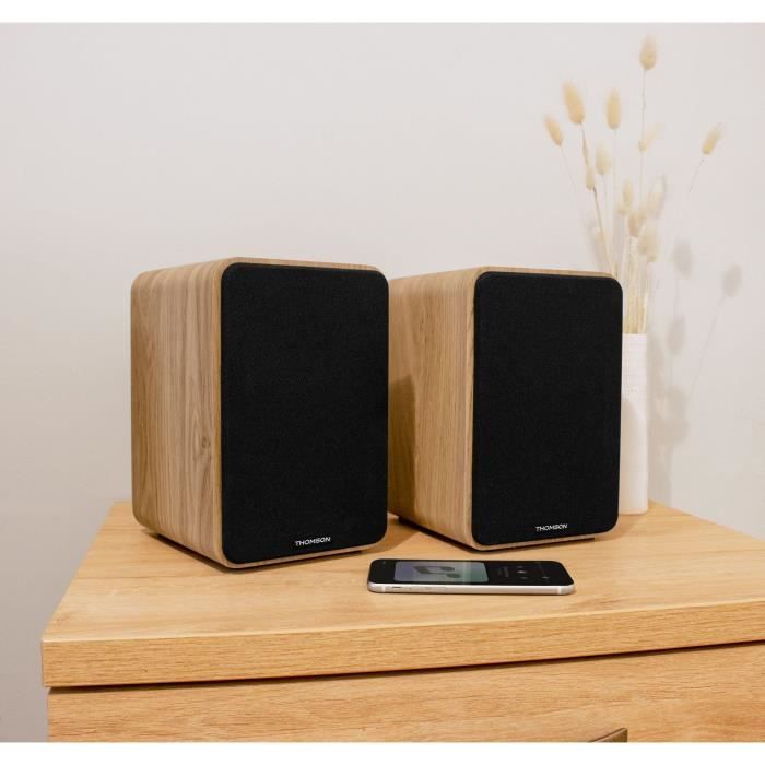 THOSON Enseble De Deux Enceintes Caisson Bois Bluetooth5.0 WS602DUO