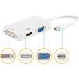 INECK® 3 en 1 Mini DisplayPort Thunderbolt vers HDMI- DVI- VGA Adaptateur Câble pour Mac Book Air, Mac Book Pro, iMac et Mac mini-0