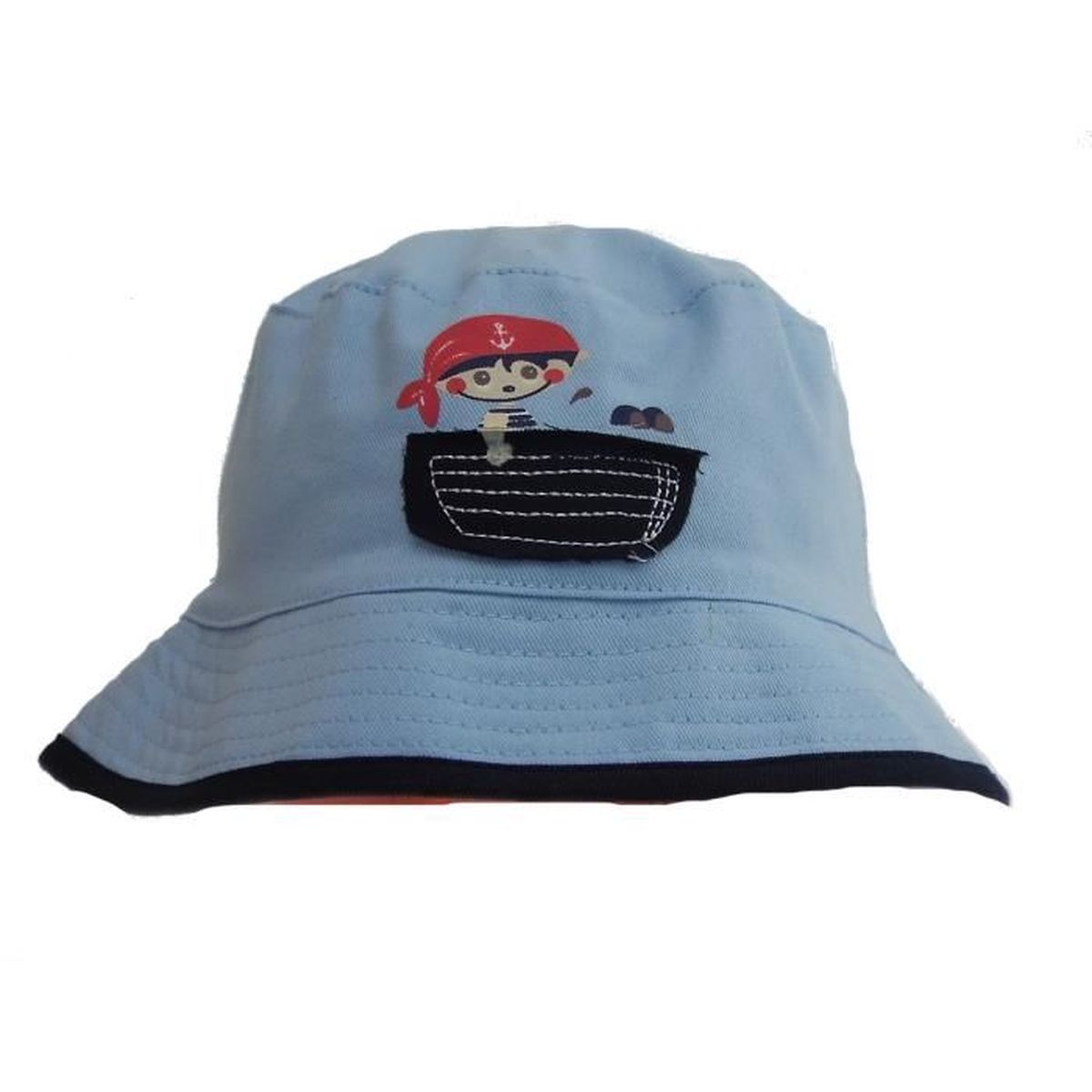 1 Bob Chapeau Bebe Garcon Pirate Taille 47 Cm Ciel 100 Coton Bleu Cdiscount Pret A Porter