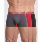 Boxers Homme - DIM - Coton Stretch - Lot de 3 - Noir/Gris/Rouge