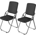 Chaises pliantes en cuir VIVOLILV - Lot de 2 - Noir - L 46 x P 52 x H 85 cm