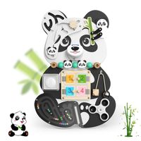 TTLIFE Planche Activité Montessori 9-in-1 Panda Busy Board Planche Sensorielle Bois Développer Jouets éducatifs pour Garcon Fille