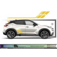 Nissan Juke Bandes latérales - JAUNE - Kit Complet - Tuning Sticker Autocollant Graphic Decals