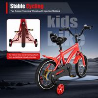 14 " vélo enfants avec roues de soutien rouge 3-6 ans 95-125cm