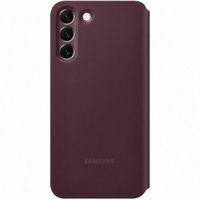 Étui de téléphone portefeuille Clear View Galaxy S22 Plus - Burgundy Samsung