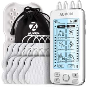 Appareil d'électrostimulation - AUVON - 4 Canaux - 24 Modes - Écran LCD - Rechargeable