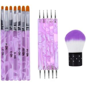 BROSSE A ONGLES 13 PCS Pinceaux Ongles Gel UV Acrylique, Nail Art 