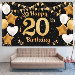 Deco Anniversaire Noir Et Or Kit Ans Cdiscount